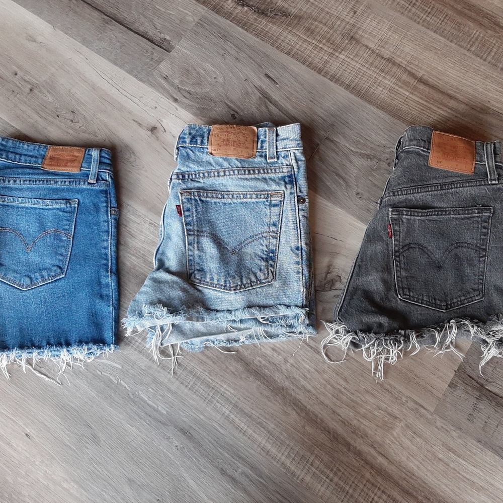 Levi's Women's Jean Shorts - Blue, Light Blue, Gray